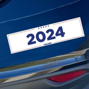 2024 Magnetic Bumper Sticker - White, 11.5x3