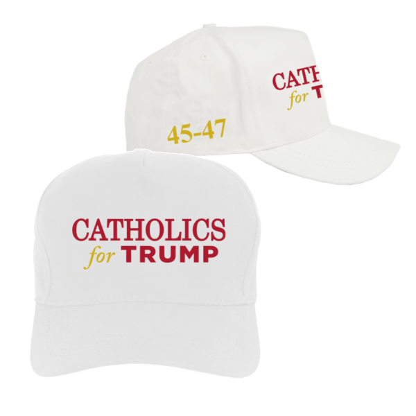 Catholics for Trump White Structured Adjustable Hat