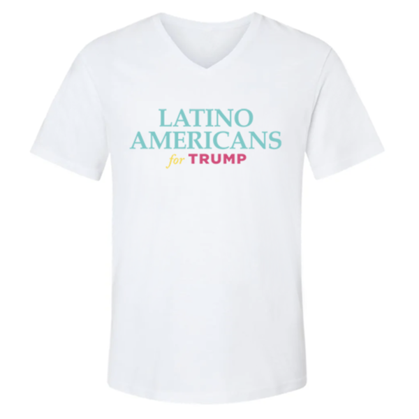 Latino Americans for Trump White Fine Jersey V-Neck