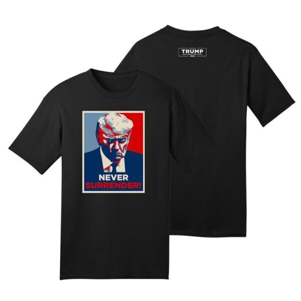 Never Surrender Black Cotton T-Shirt