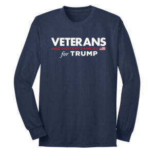 Veterans and Military Families for Trump Navy Long Sleeve T-Shirt