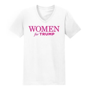 Women for Trump White Fine Jersey V-Neck